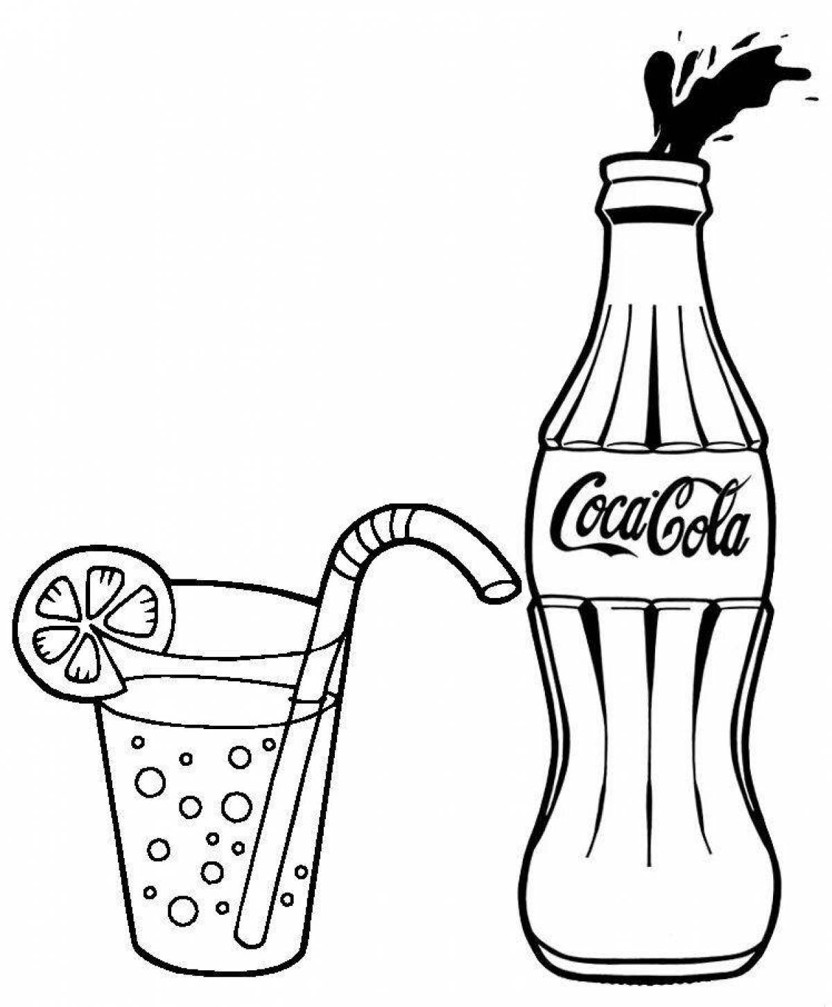 Sparkling coca cola coloring page