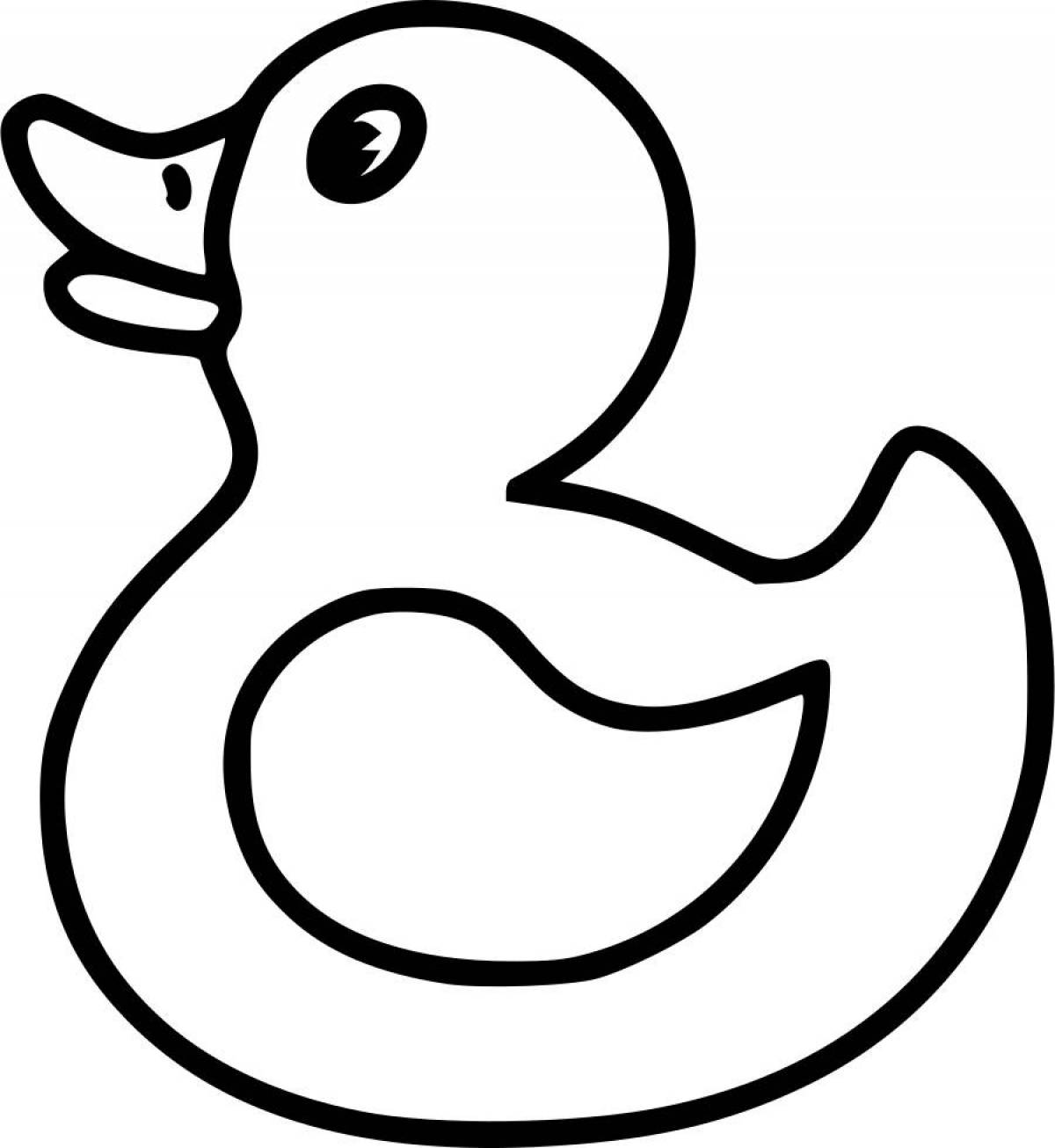Colored duck coloring book for kids