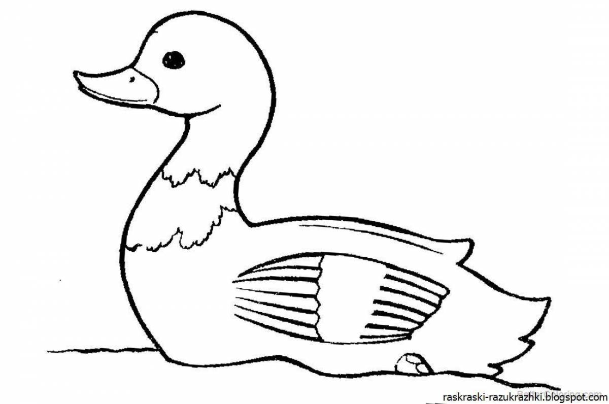 Color-blast duck coloring page for kids