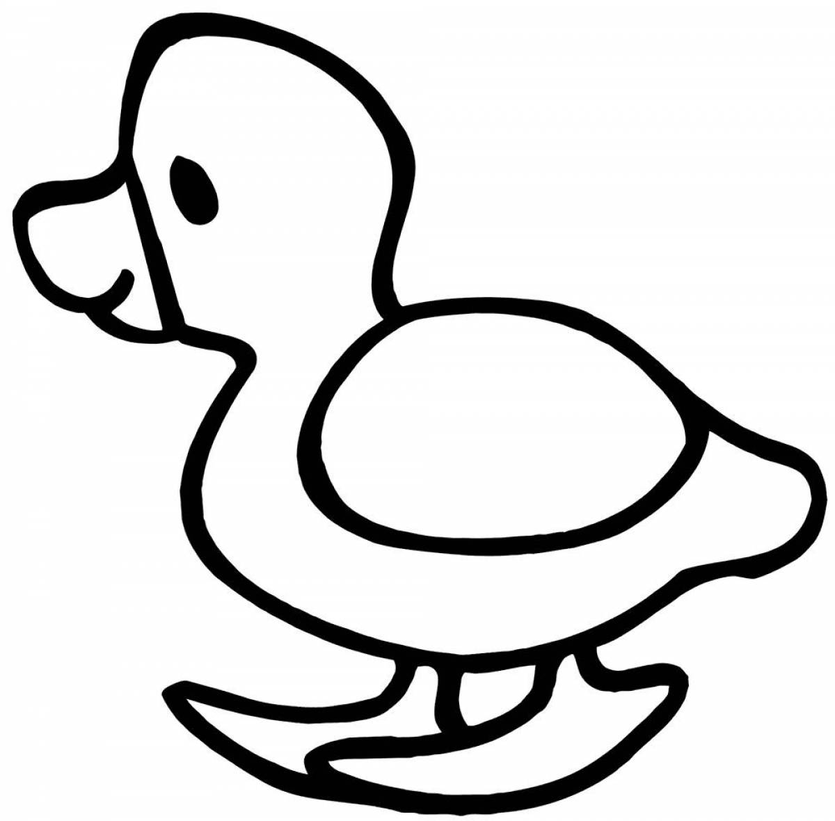 Color-mania duck coloring page for kids