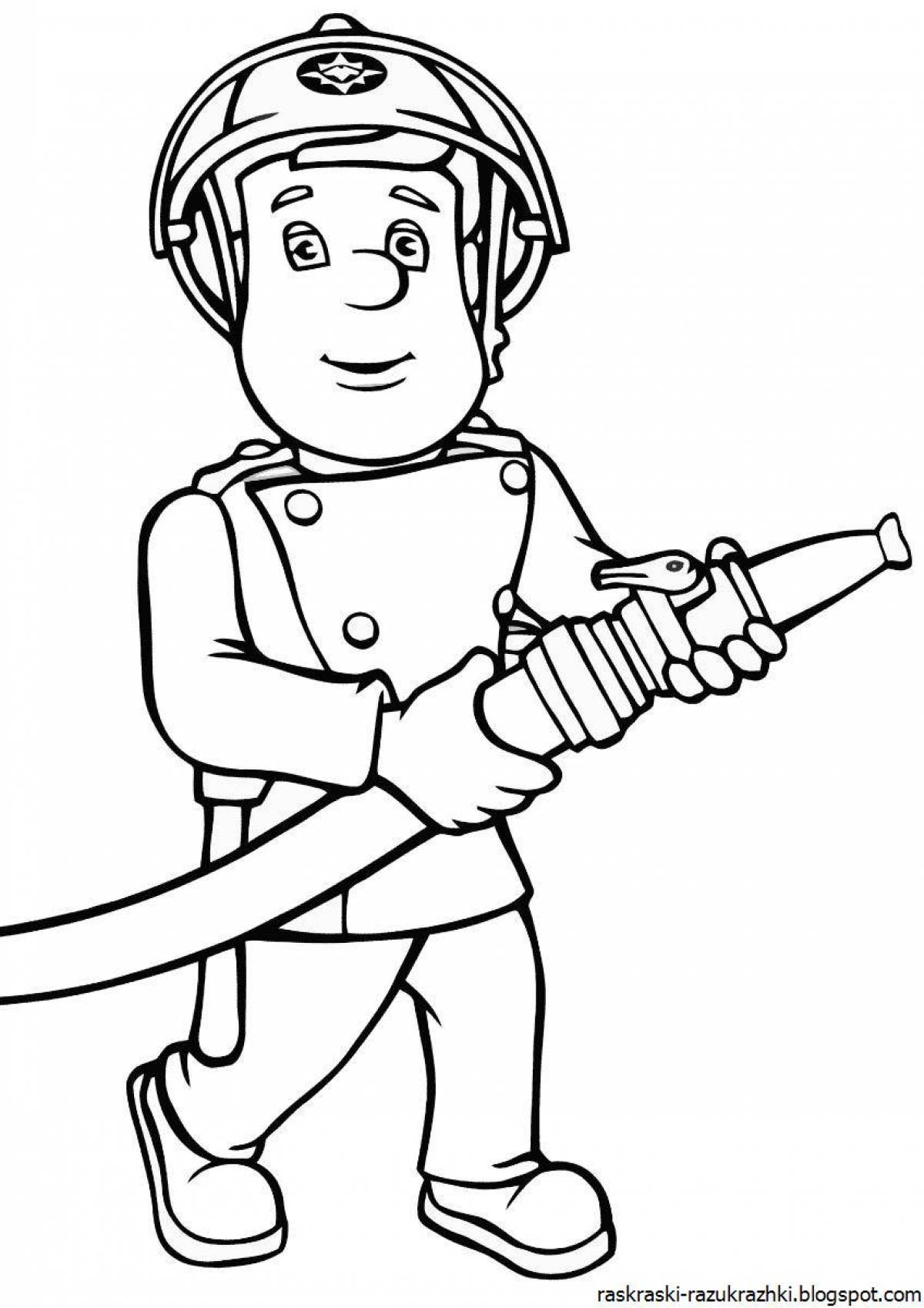 Amazing fireman coloring book for kids