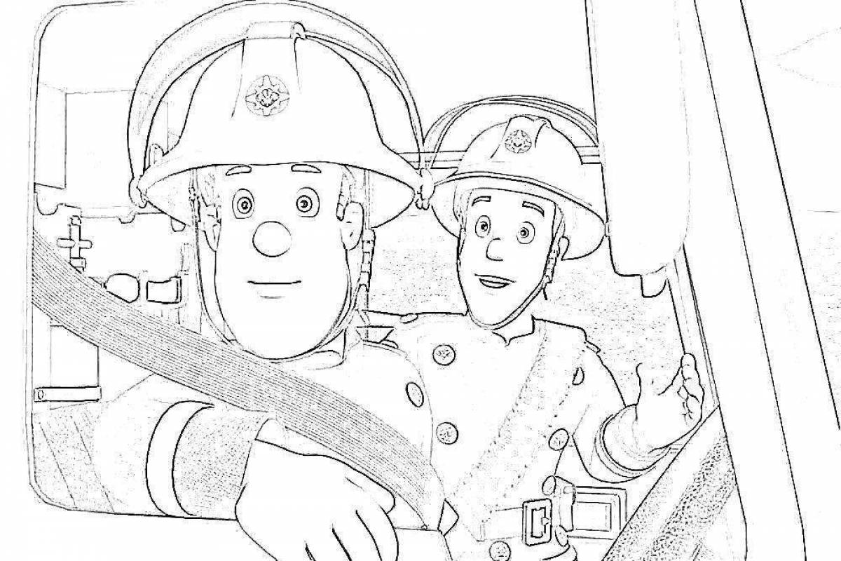 Courageous firefighter coloring pages for kids