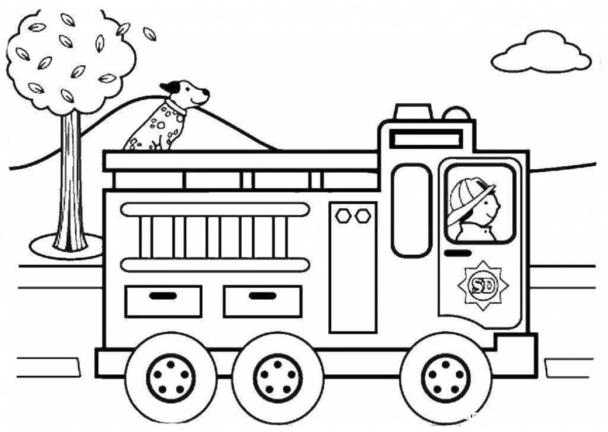 Fearless firefighter coloring page for kids