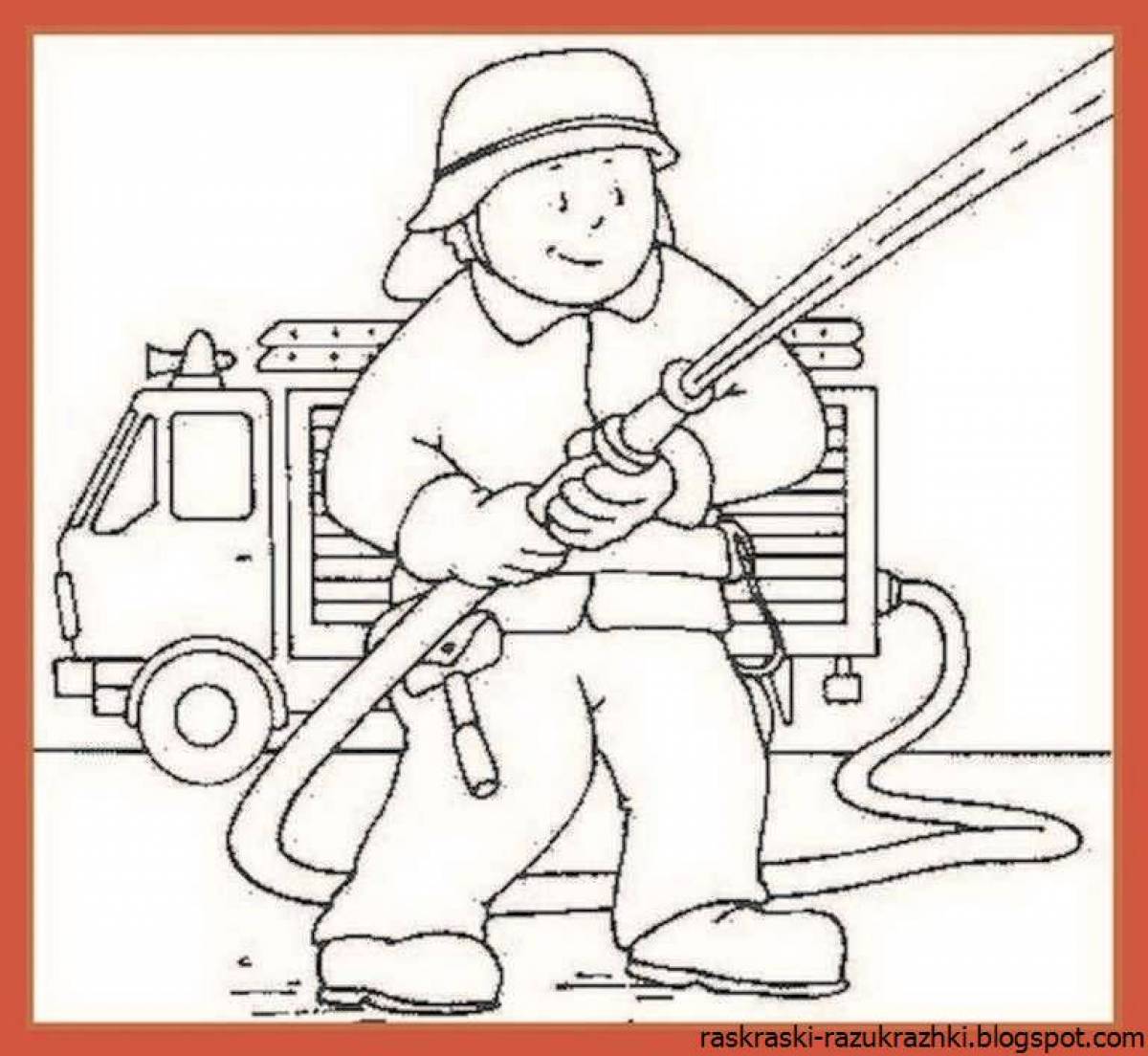 Странный пожарный раскраски для детей