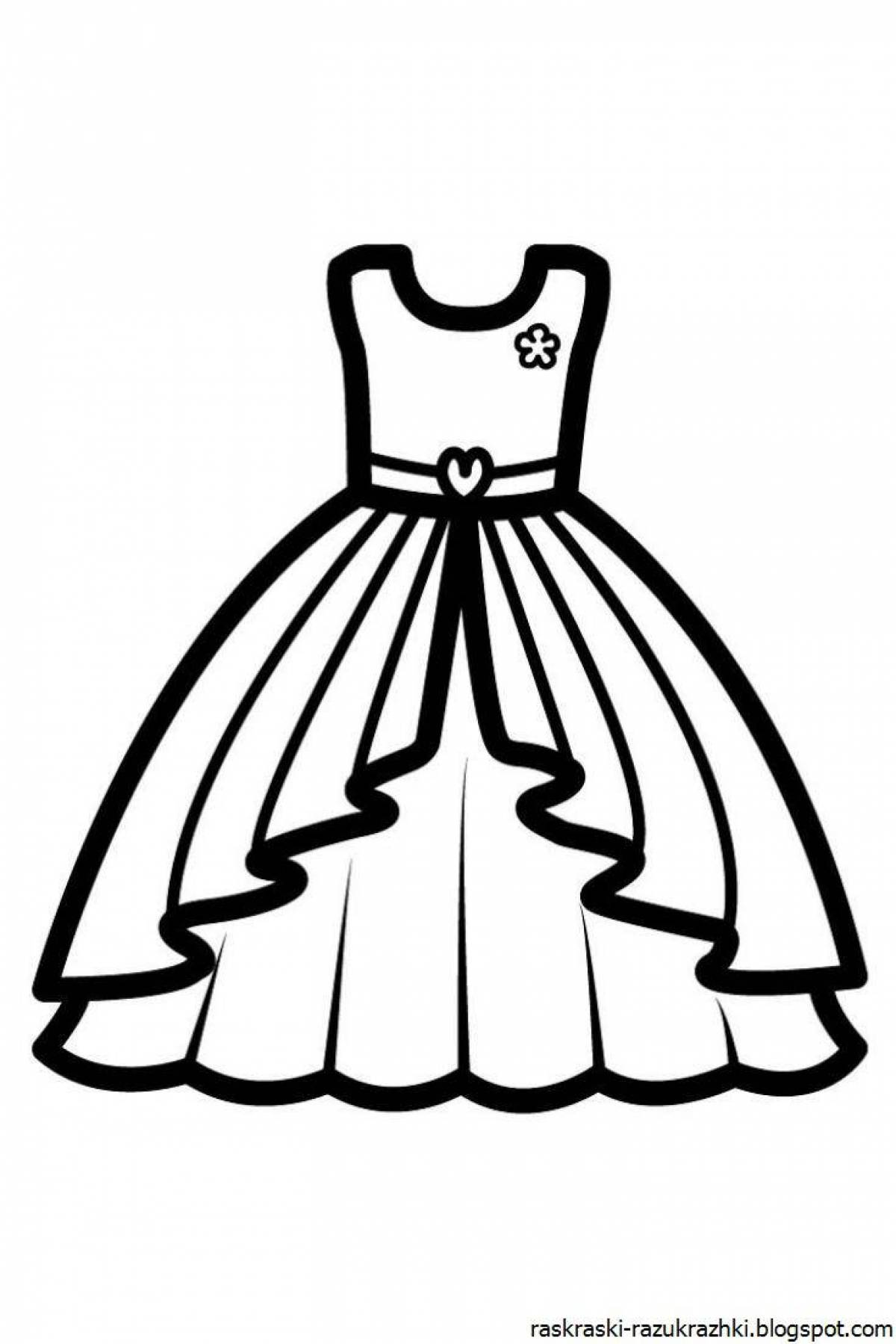 Coloring fairy dress for children
