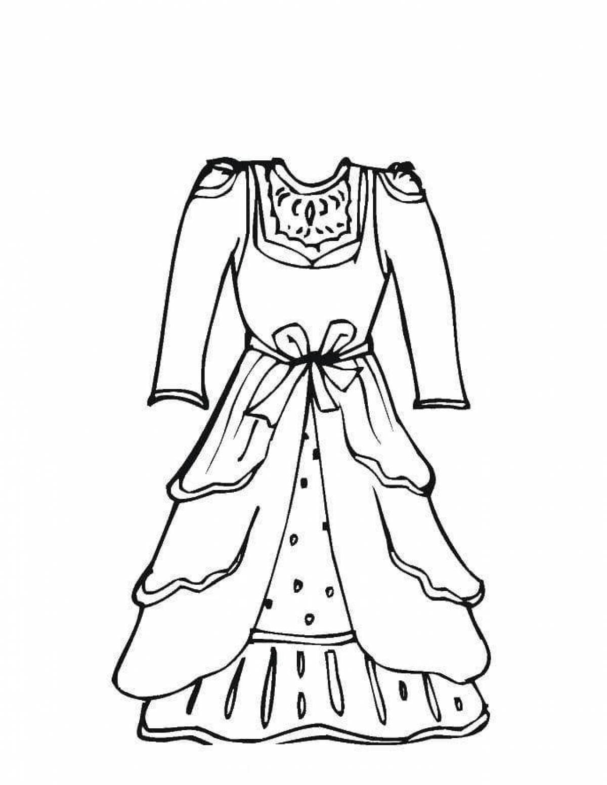 Coloring page exquisite dress for children