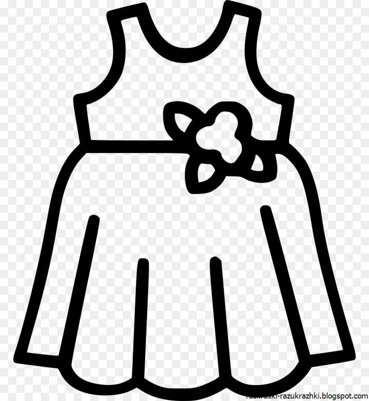 Adorable dress coloring page for kids