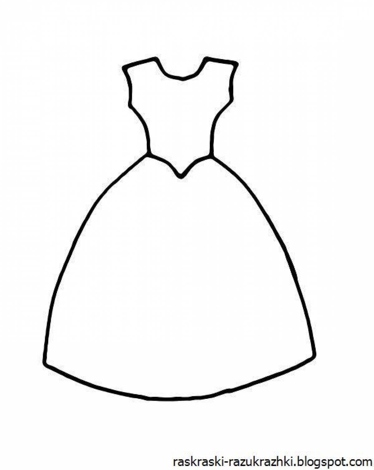 Playful dress coloring page for kids