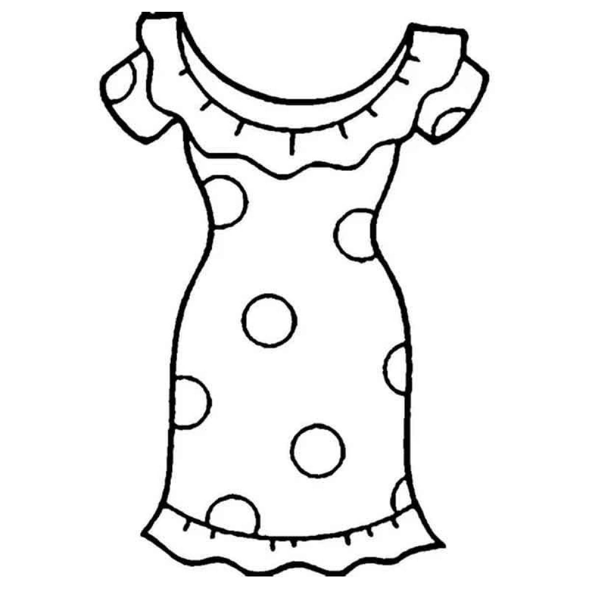 Раскраска завораживающее платье для детей