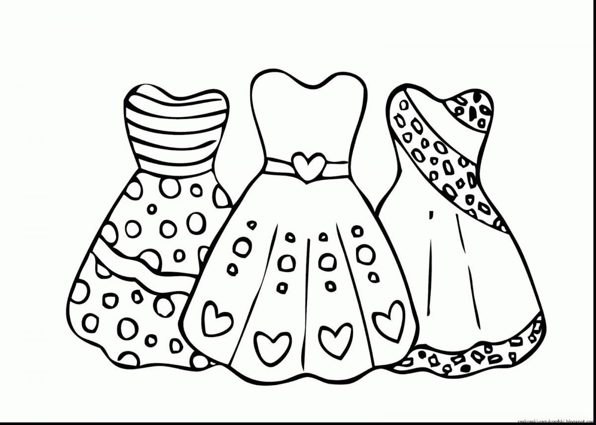 Coloring dreamy dress for kids