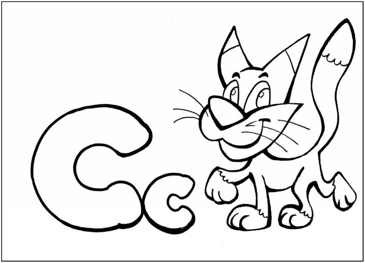 Holiday coloring book with english letters