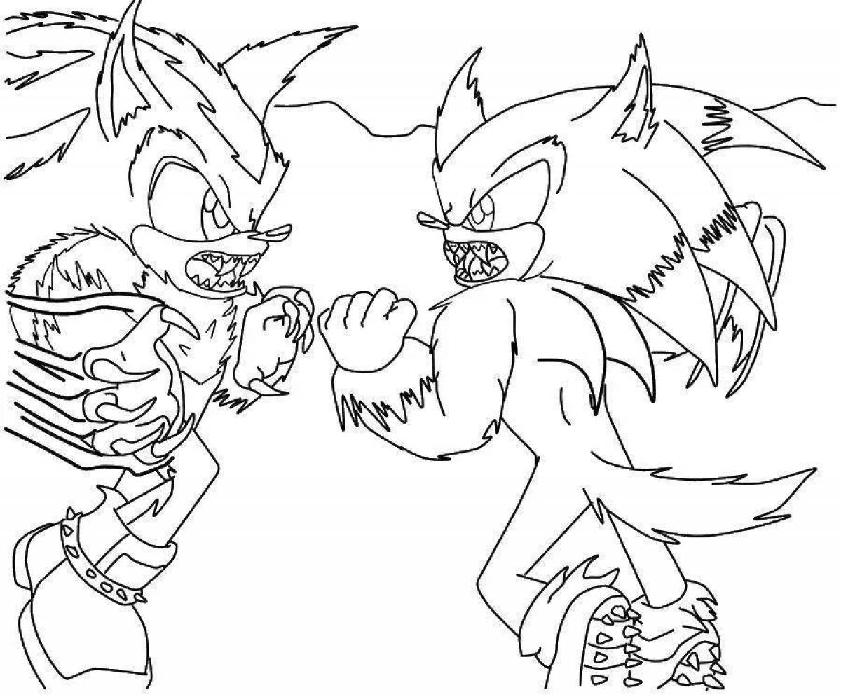 Sonic.exe glowing coloring book