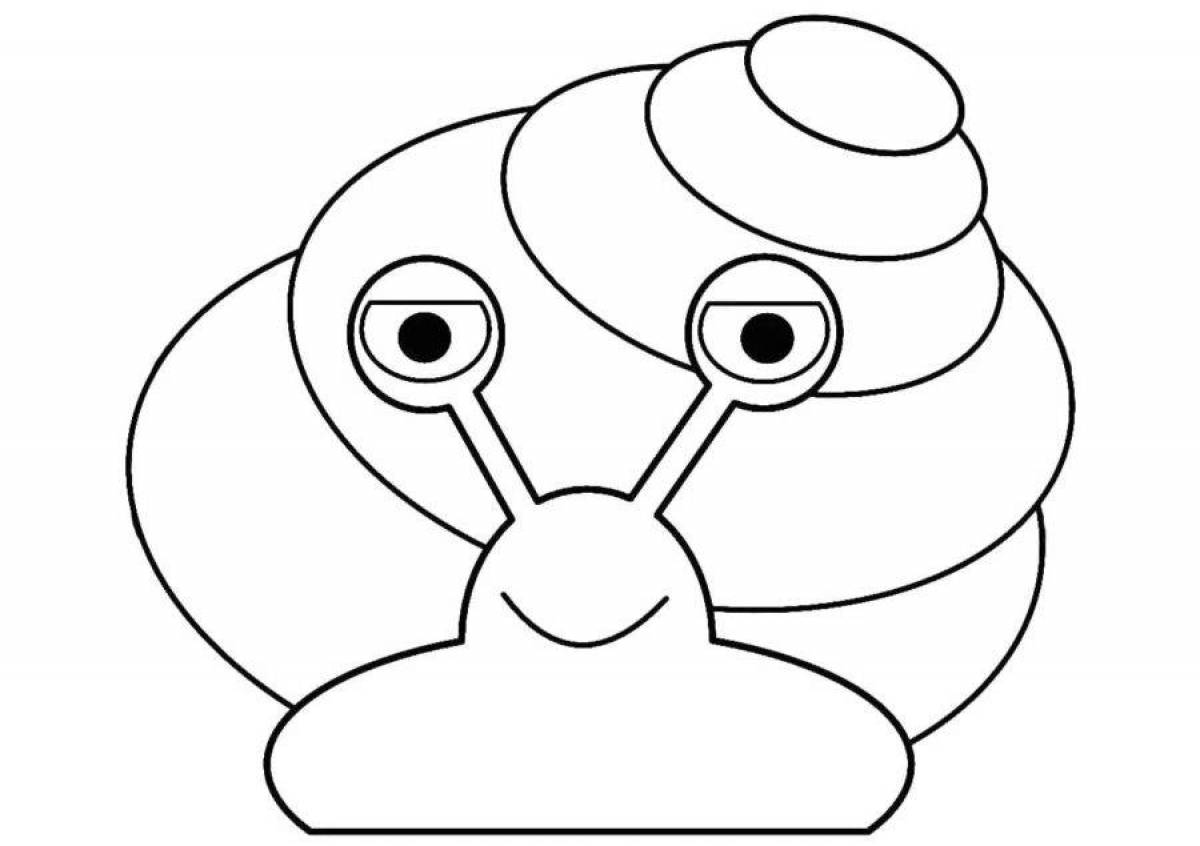 Fun coloring snail for kids