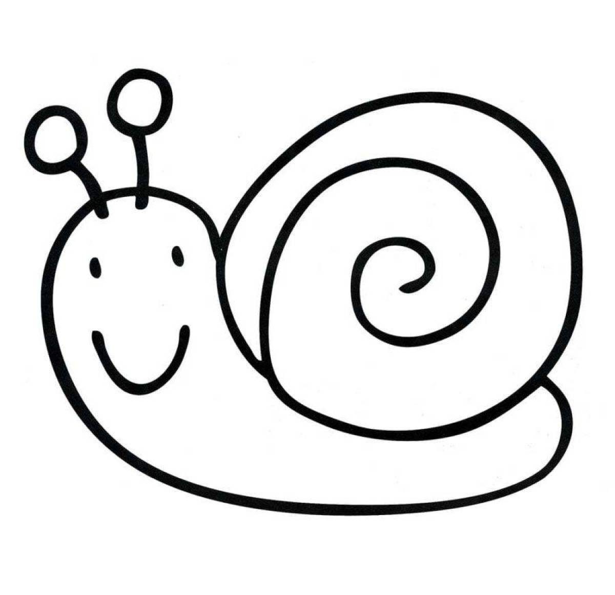 Adorable snail coloring book for kids
