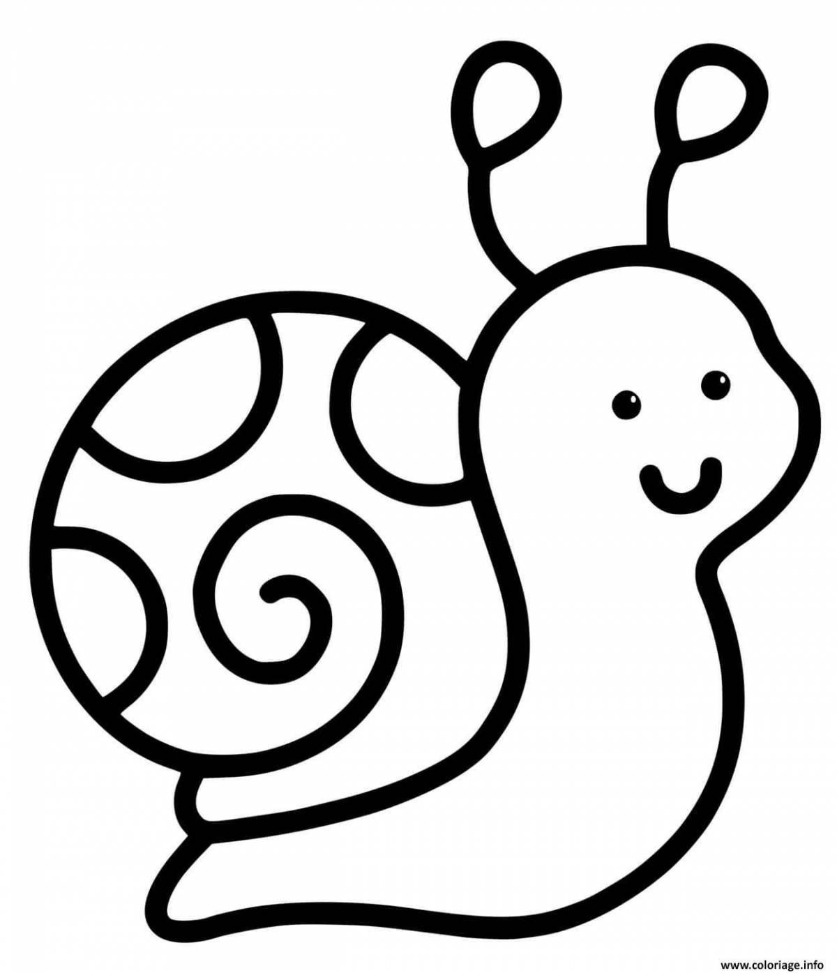 Playful snail coloring page for kids