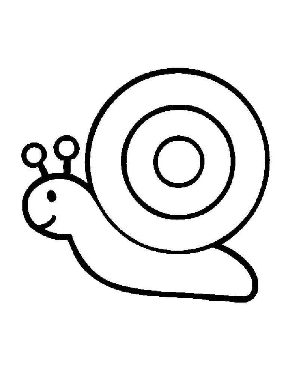 Coloring book shining snail for kids