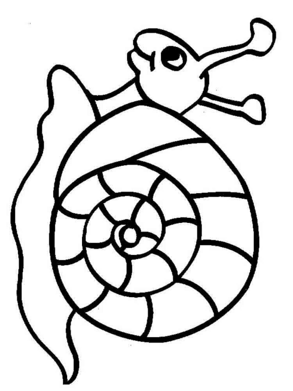 Fancy snail coloring for kids