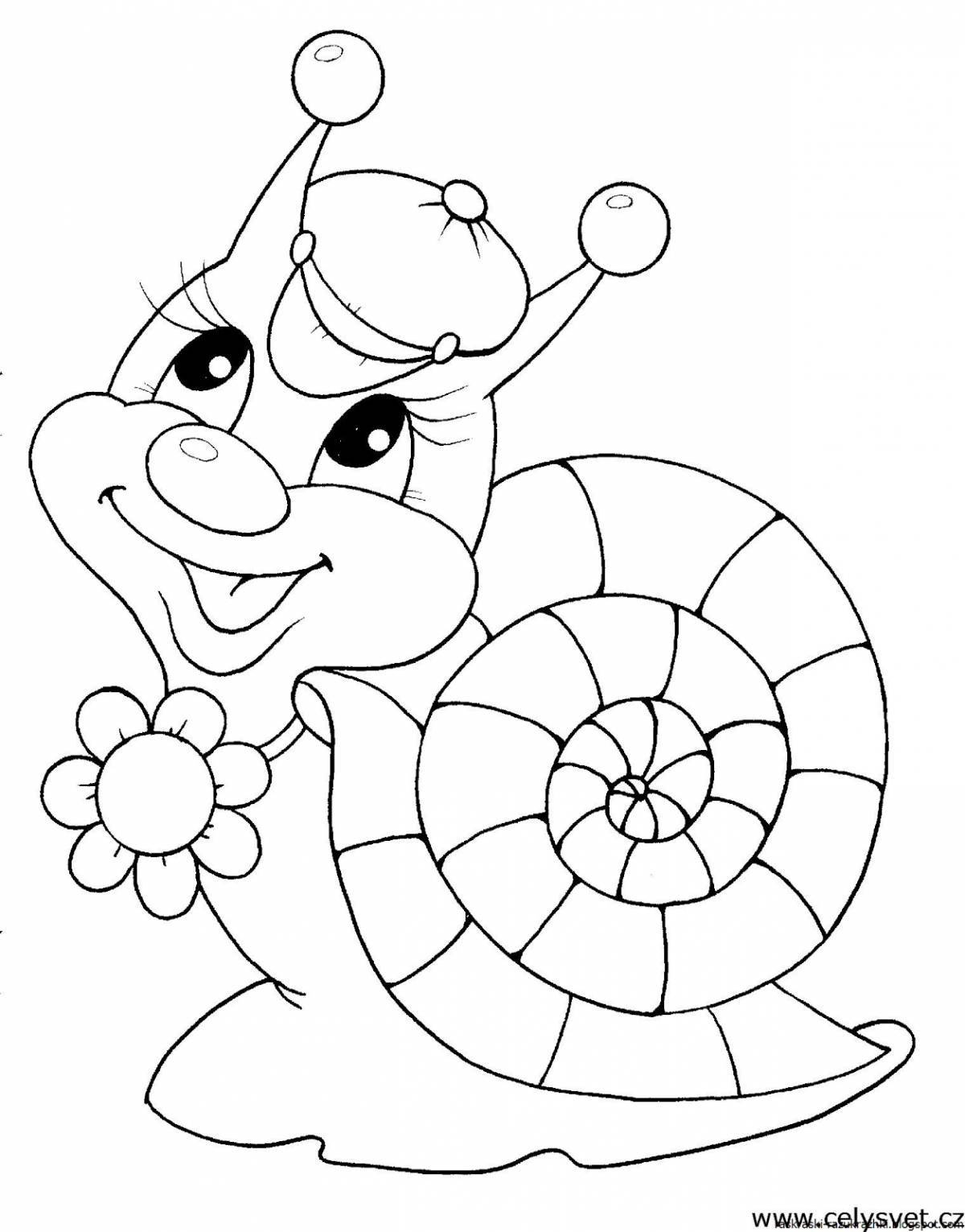 Fun snail coloring for kids