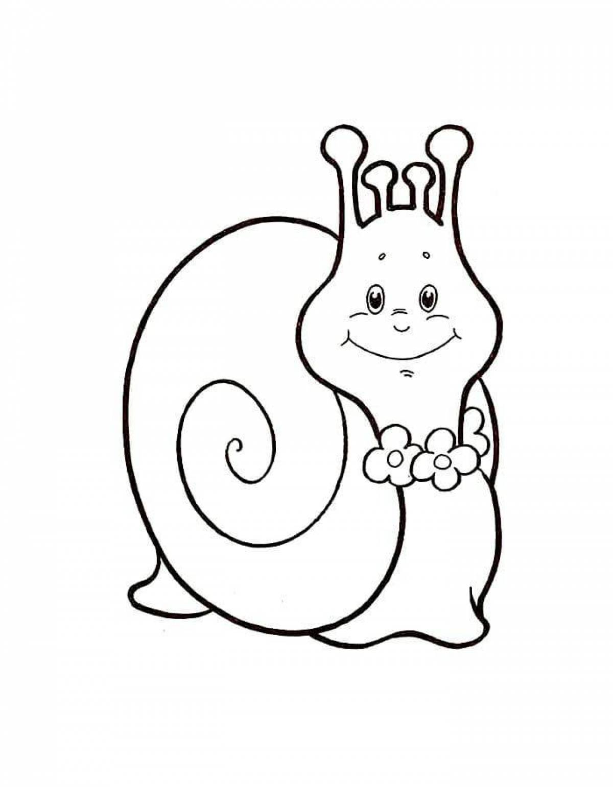 Animated snail coloring page for kids