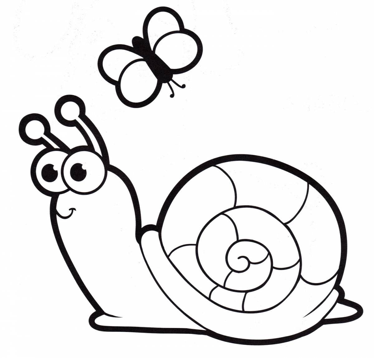 Attractive snail coloring for kids