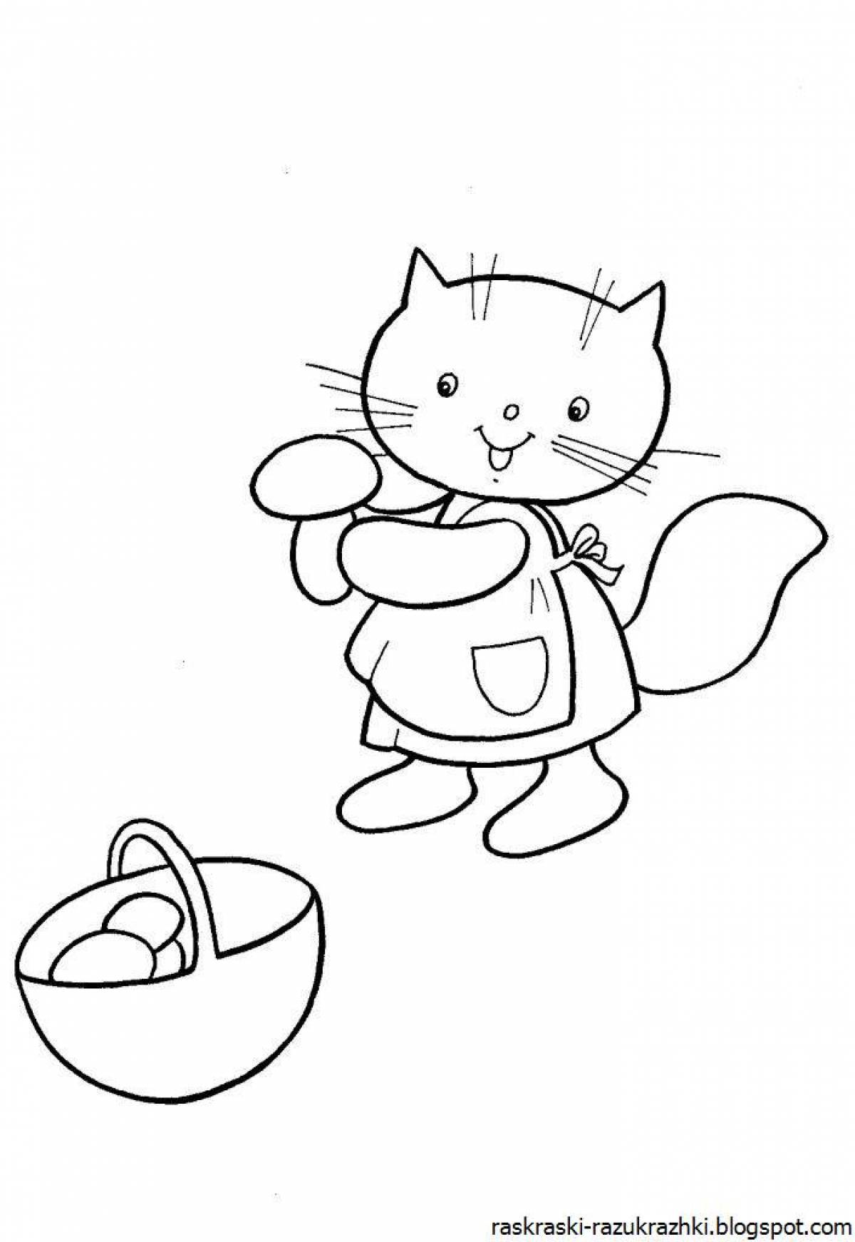Tiny kitten coloring book for kids