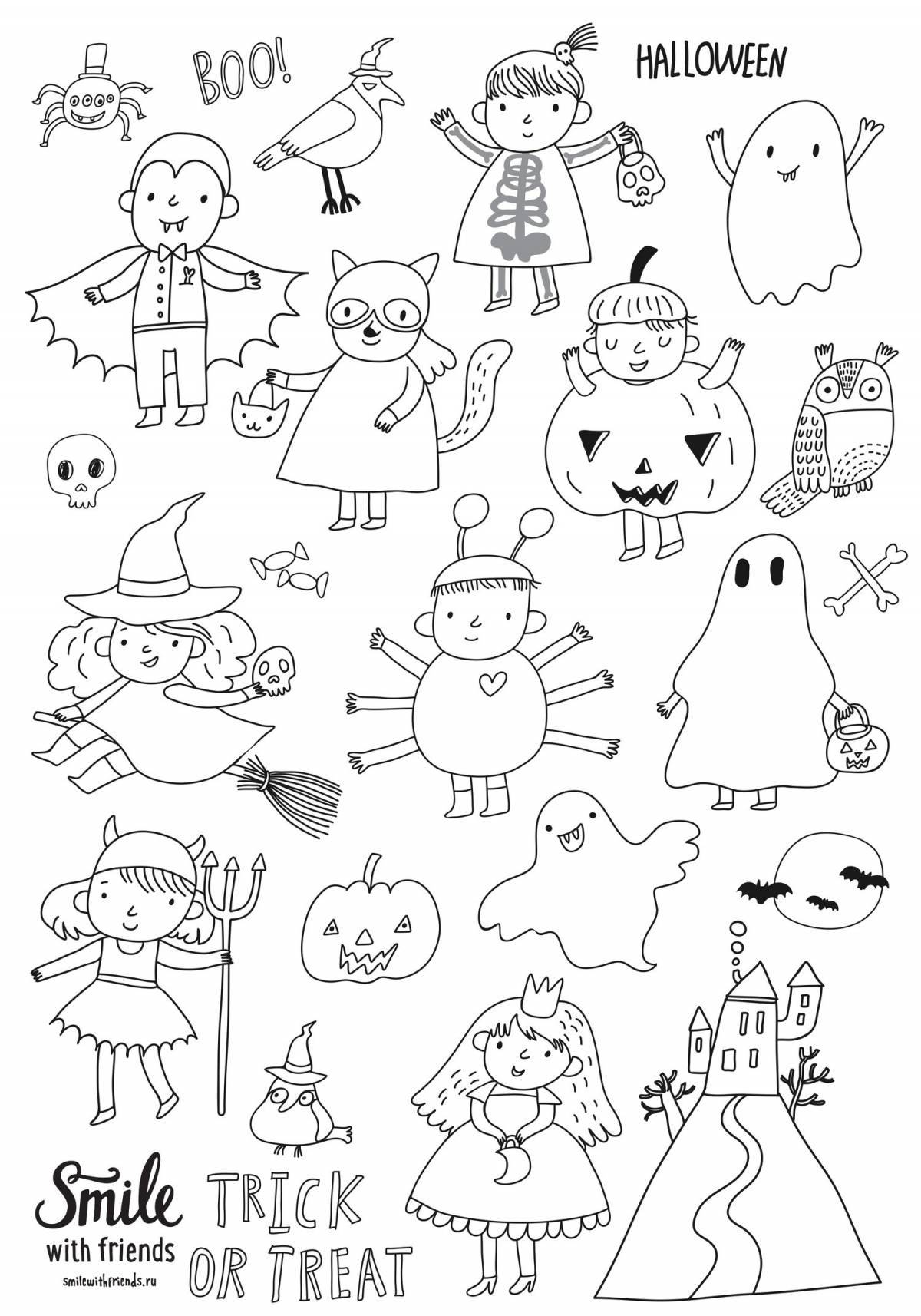 Joyful coloring pages small stickers