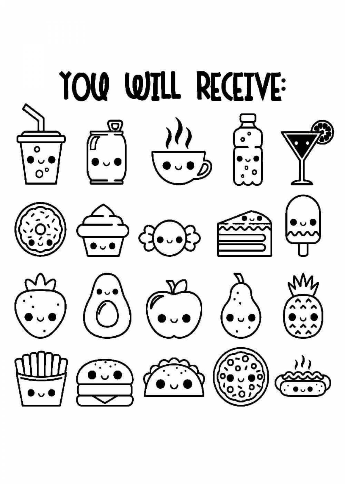 Cute coloring pages small stickers