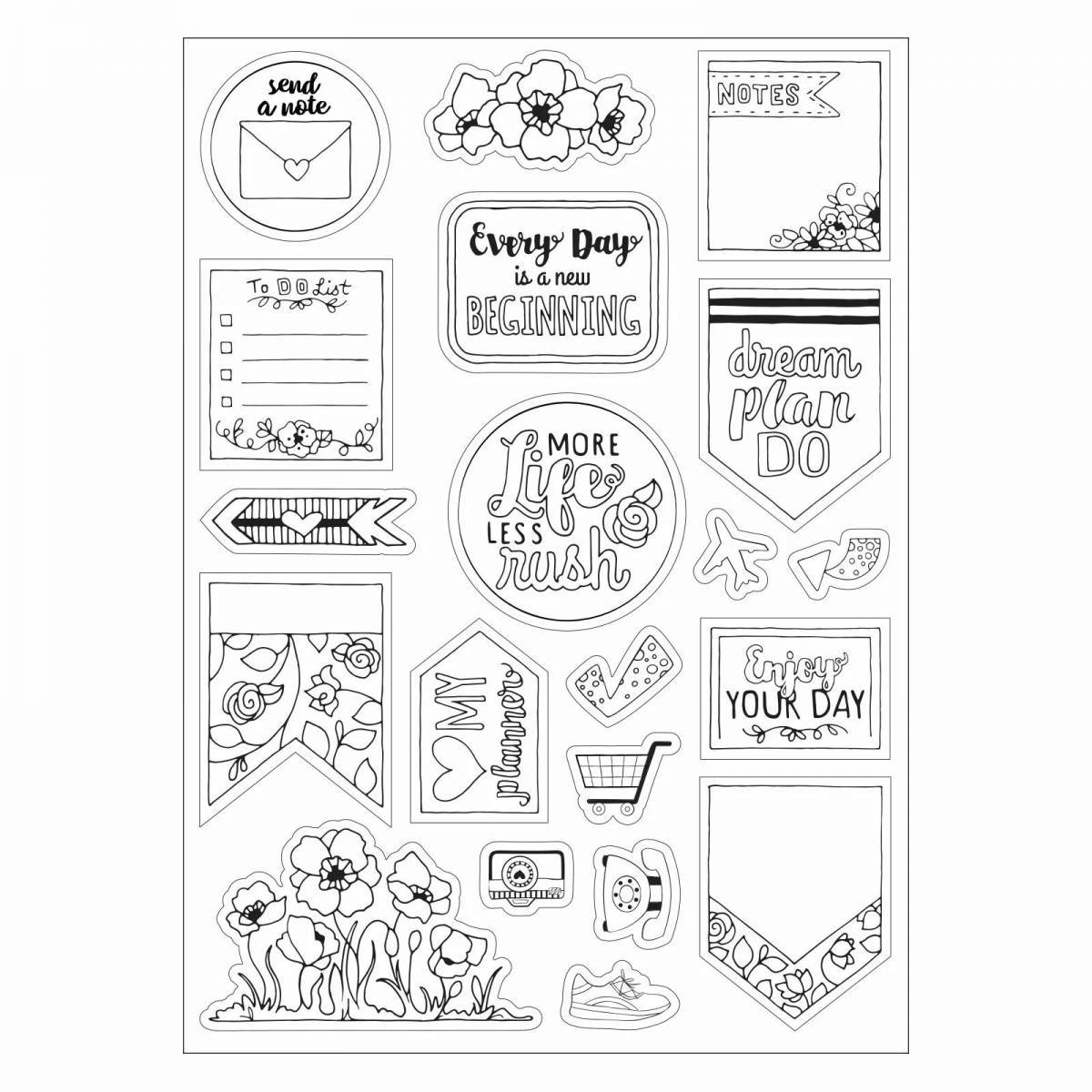 Coloring pages with small stickers