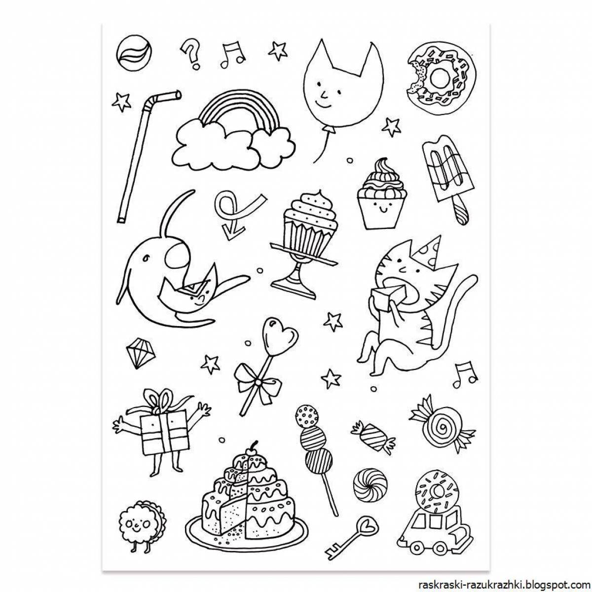 Luxury coloring pages, small stickers