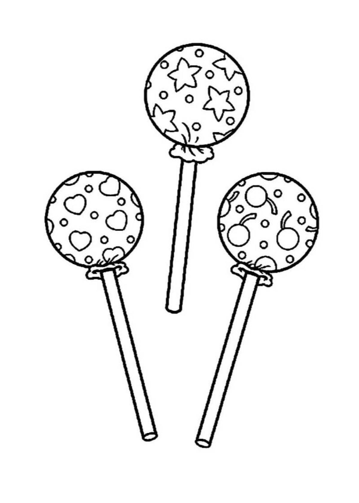 Glowing lollipop coloring page