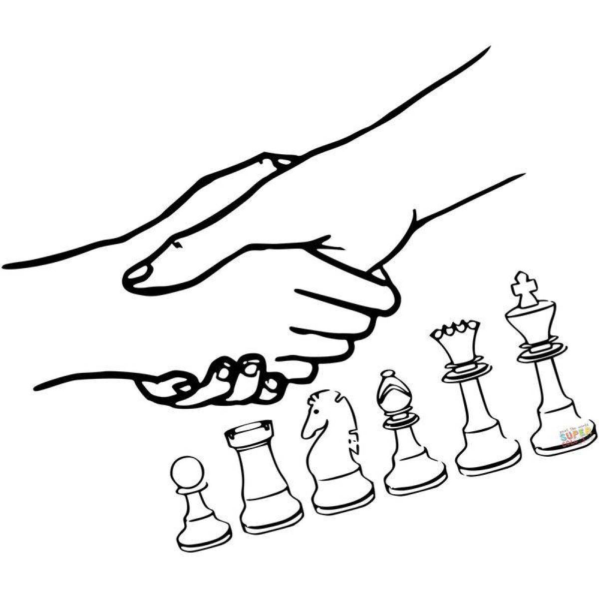 Glowing chess coloring page