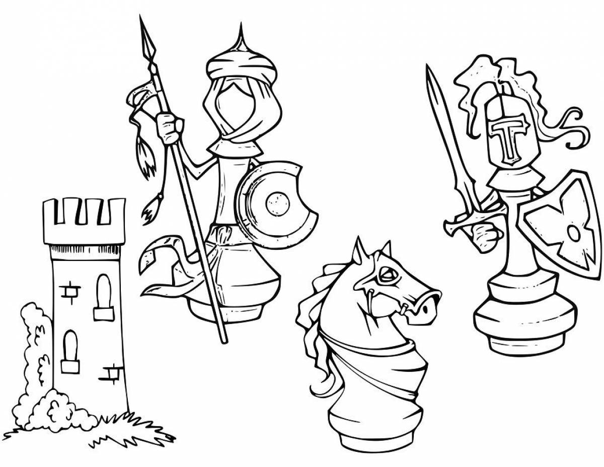 Great chess coloring page