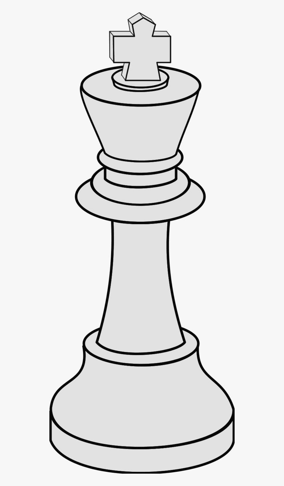 Playful chess coloring page