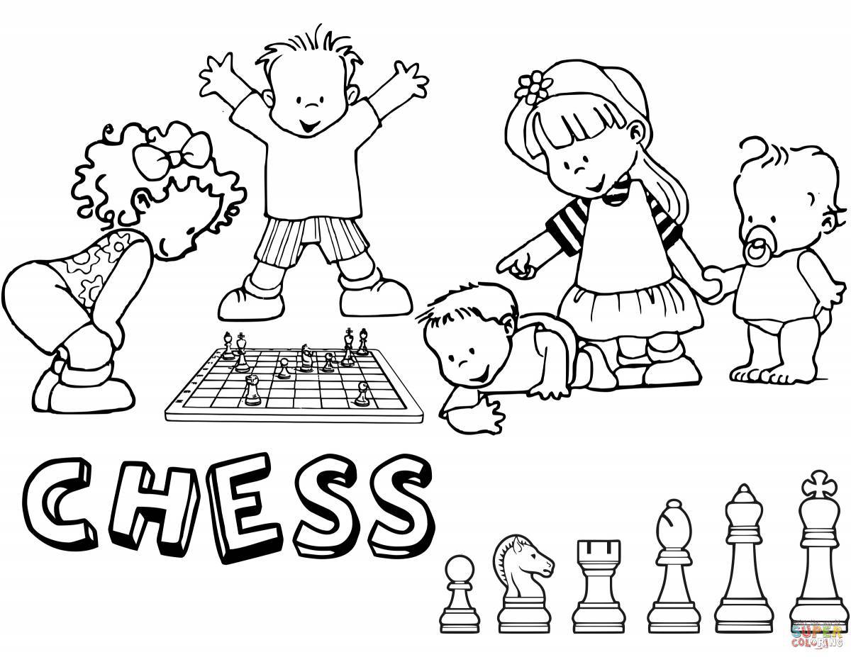 Fancy chess coloring book