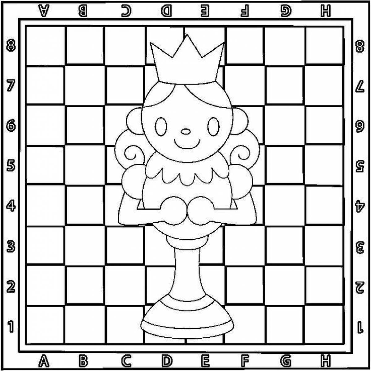 Inspirational chess coloring book