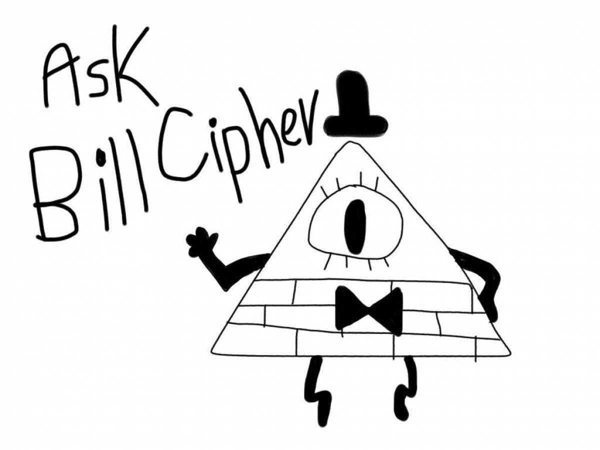 Coloring bill cipher coloring page