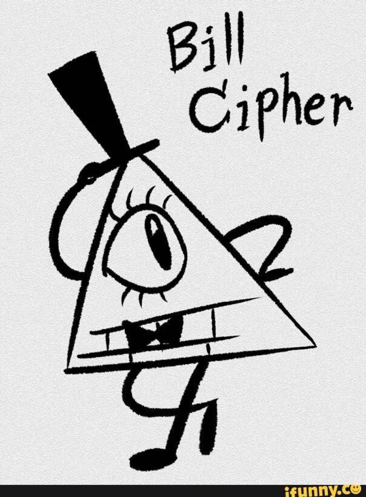 Coloring book funny bill cipher