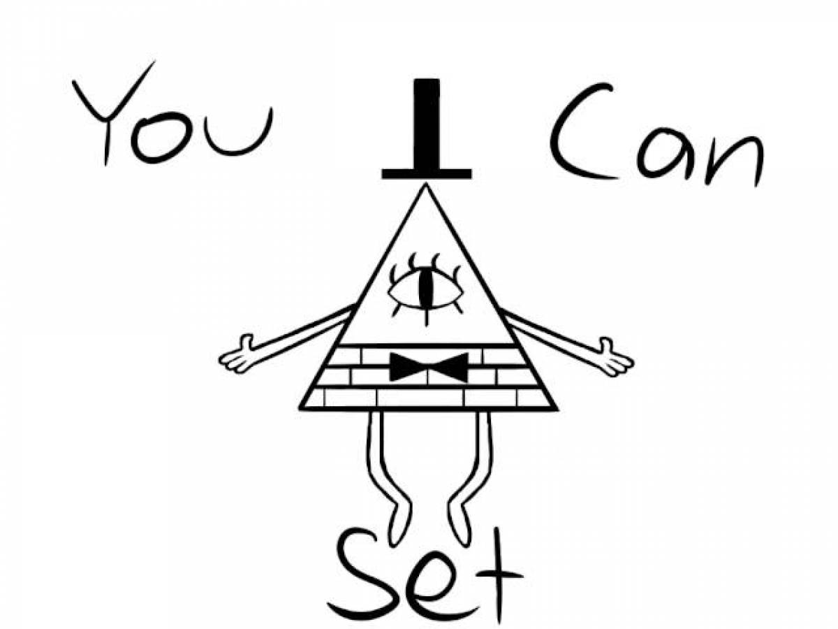 Attractive bill cipher coloring
