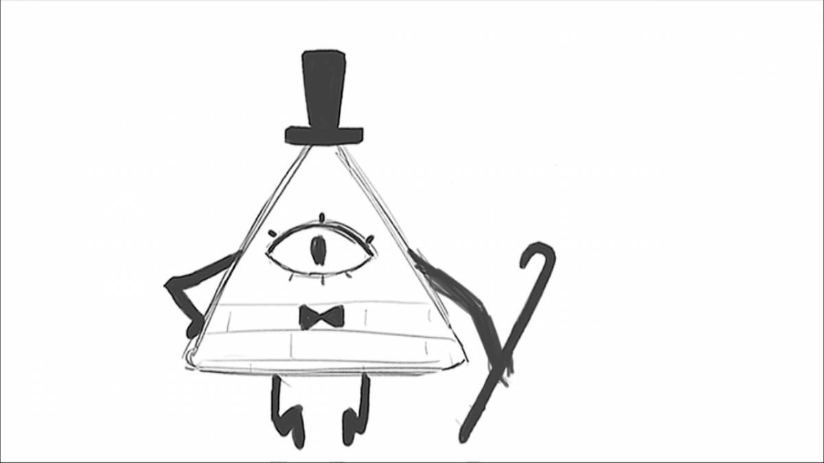 Bill Cipher's adorable coloring page