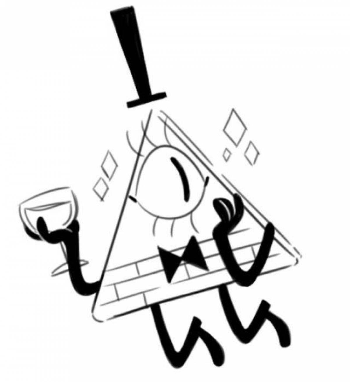 Charming bill cipher coloring page