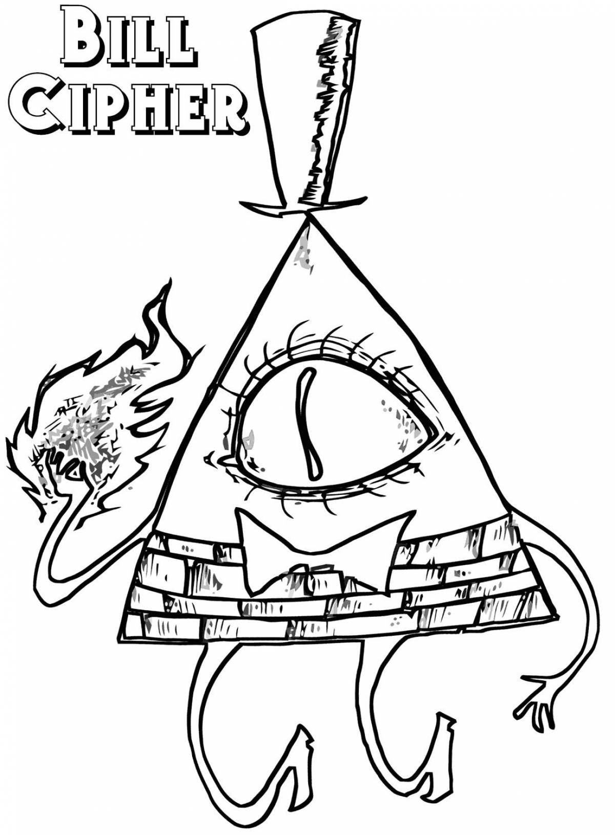 Coloring book hypnotic bill cipher