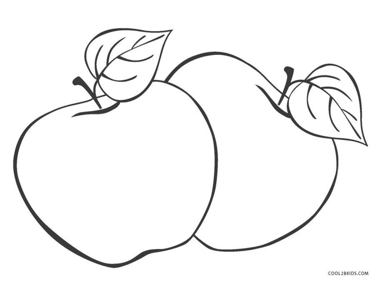 Sunny apple coloring page