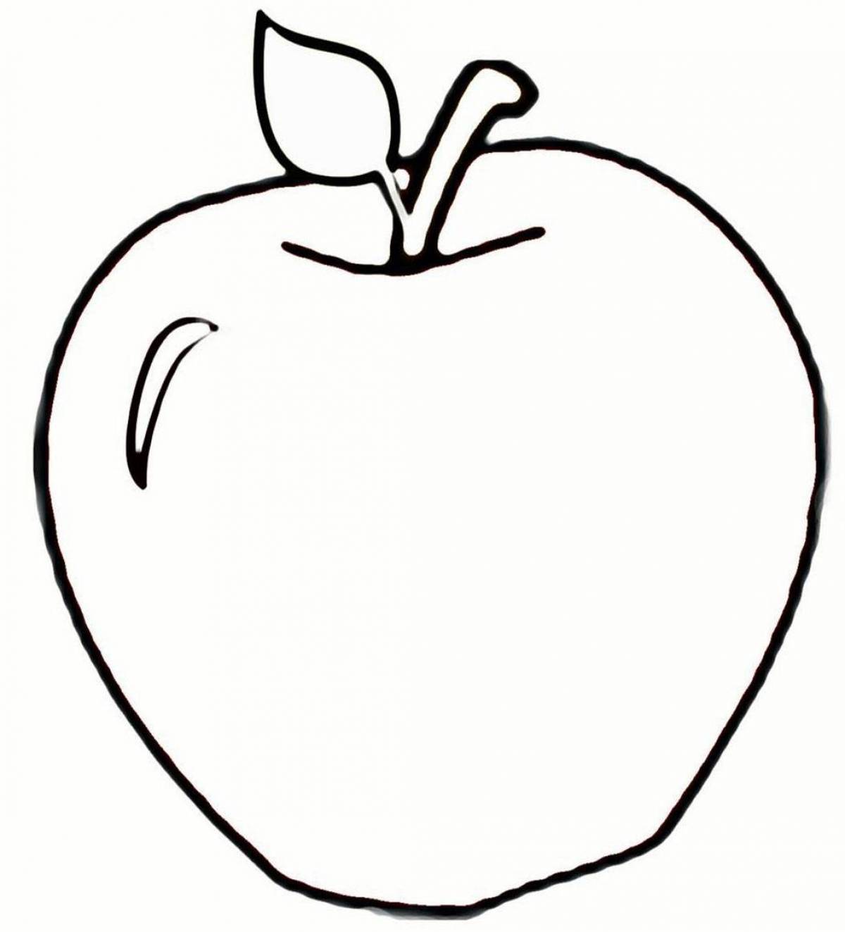 Раскраска глянцевое яблоко