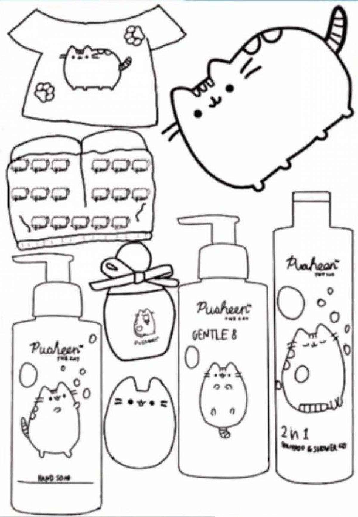 Lalafanfan Duck Sparkling Cosmetics Coloring Page