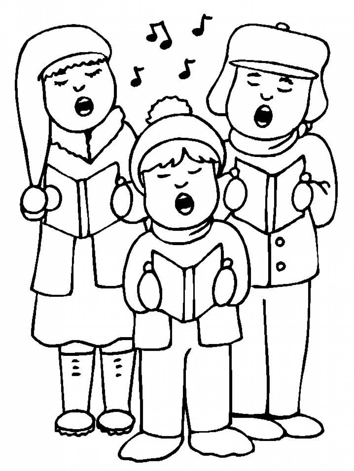 Вдохновляющие раскраски рождественские гимны для детей