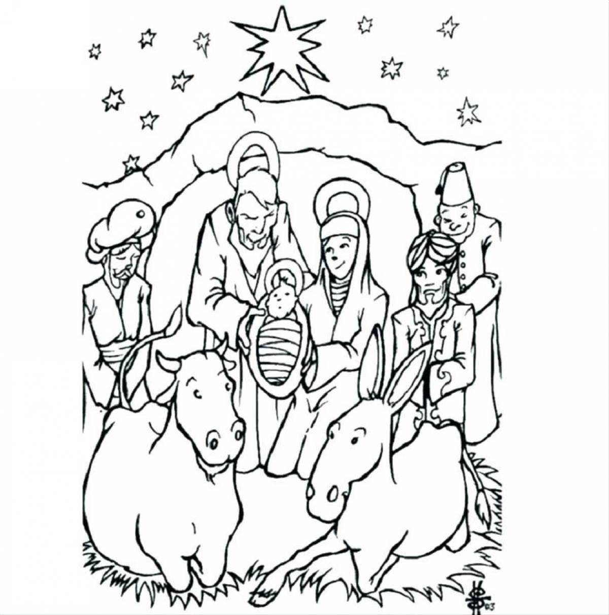 Christmas carol coloring pages for children
