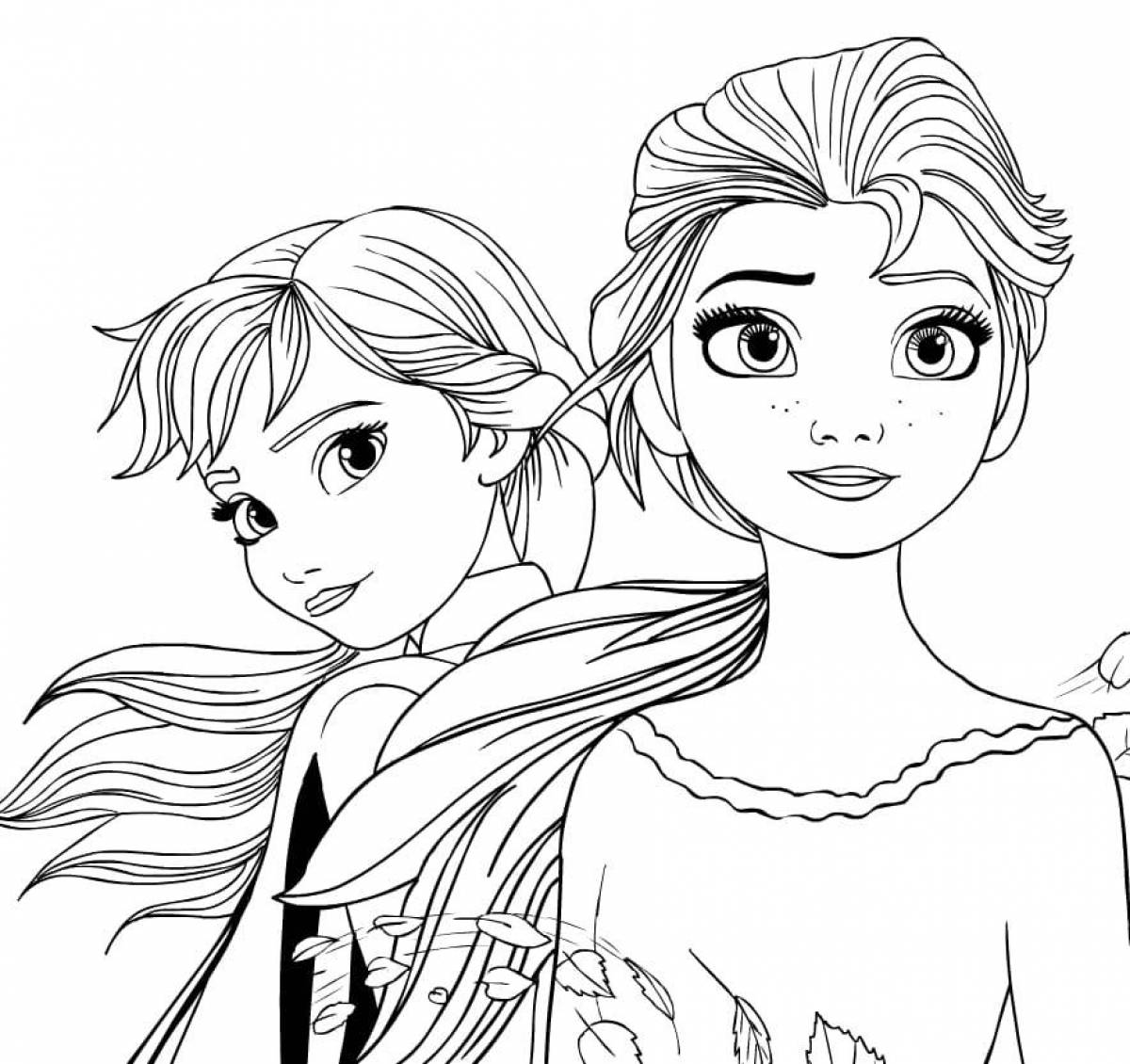 Exquisite elsa and anna frozen coloring book