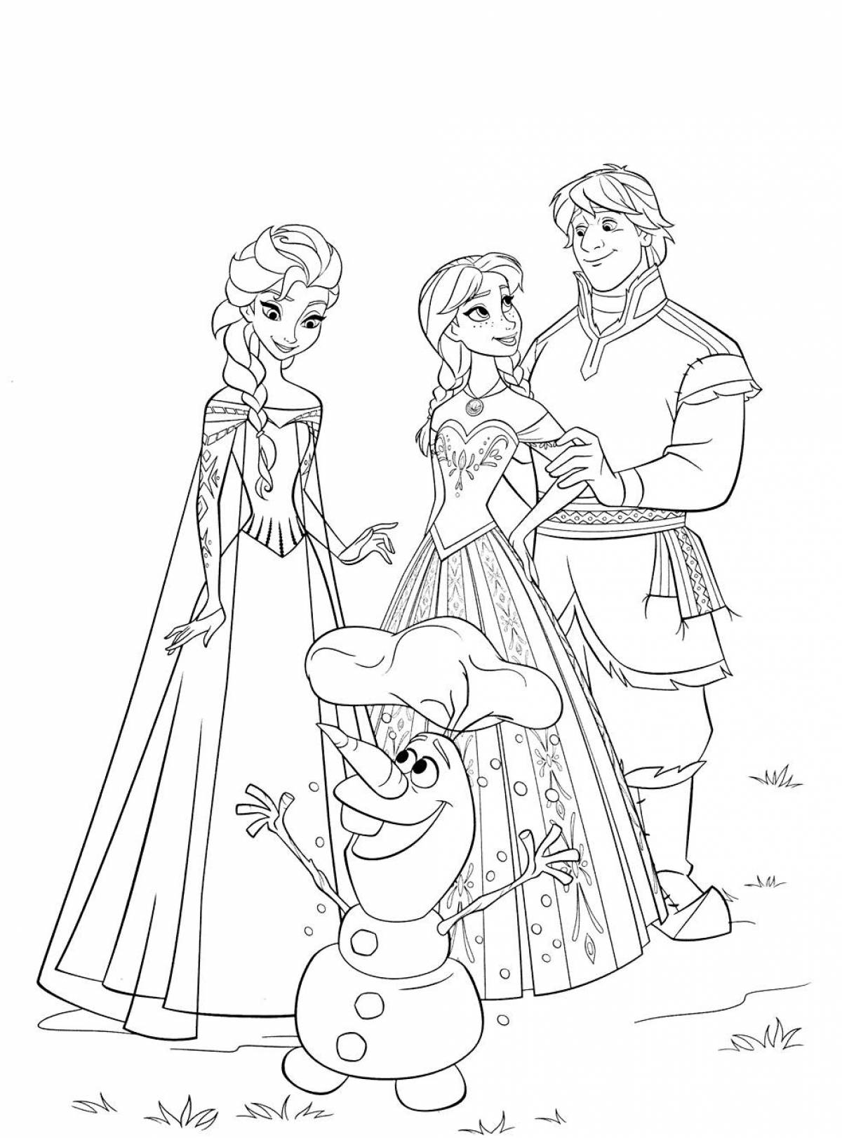 Delightful coloring elsa and anna frozen