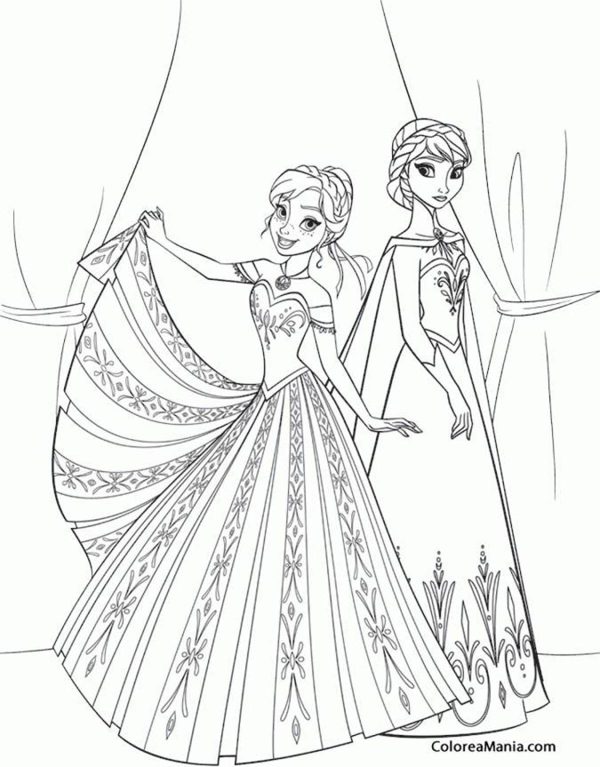 Elsa and Anna Frozen's wonderful coloring book