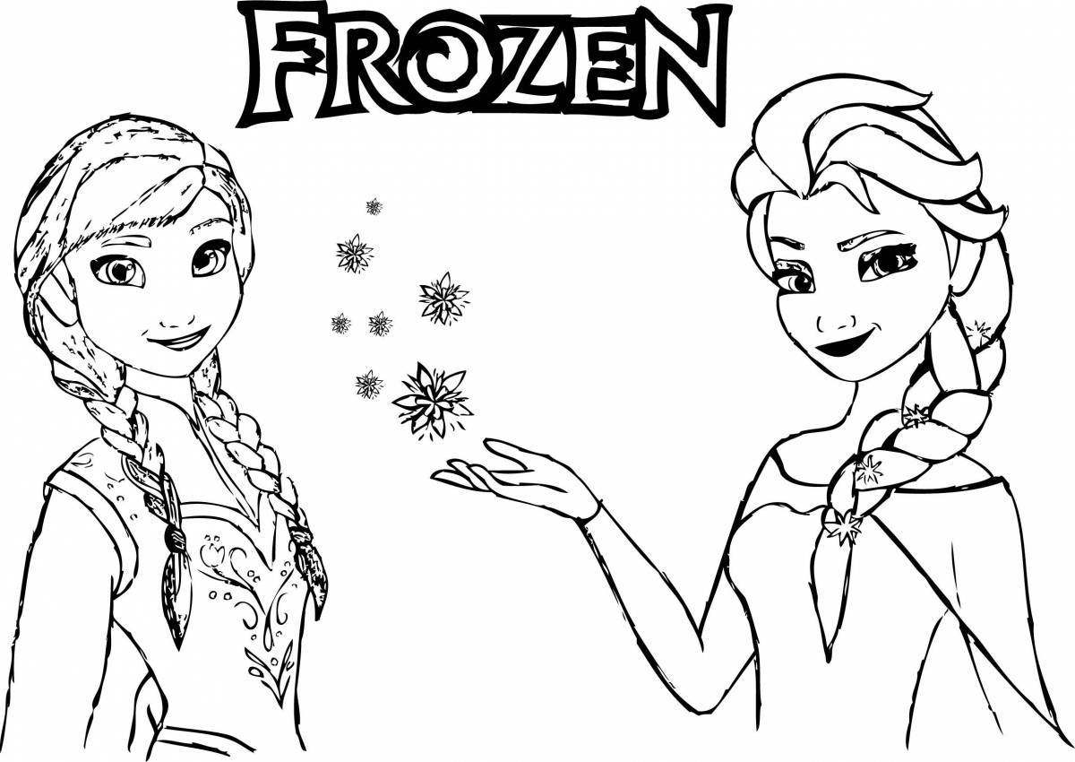 Elsa and Anna Frozen's elegant coloring
